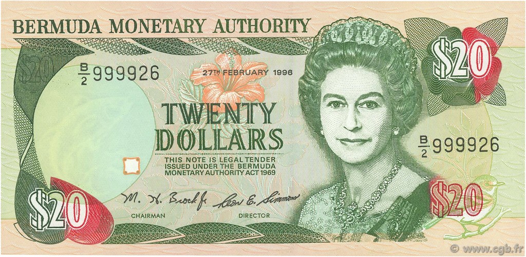 20 Dollars BERMUDA  1996 P.43a FDC
