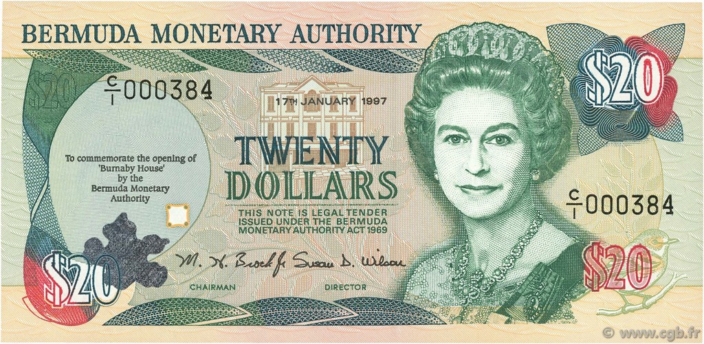 20 Dollars BERMUDA  1997 P.47 UNC
