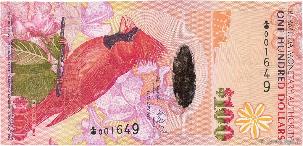 100 Dollars BERMUDA  2009 P.62 FDC