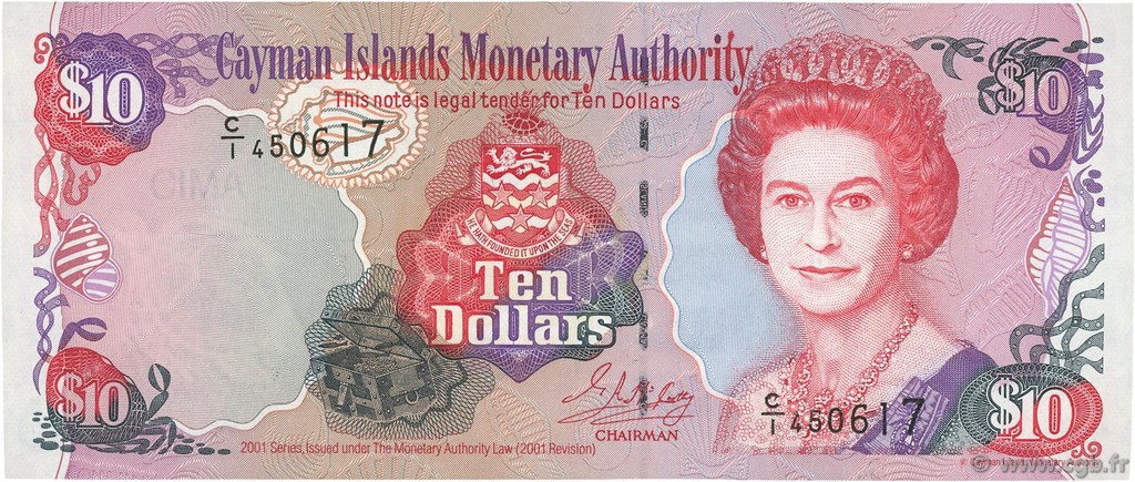10 Dollars CAYMANS ISLANDS  2001 P.28a UNC