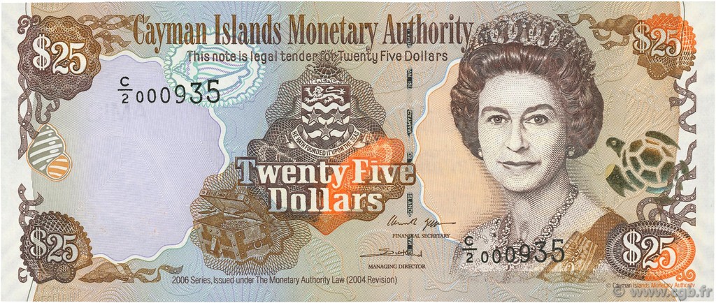 25 Dollars CAYMAN ISLANDS  2006 P.36a UNC