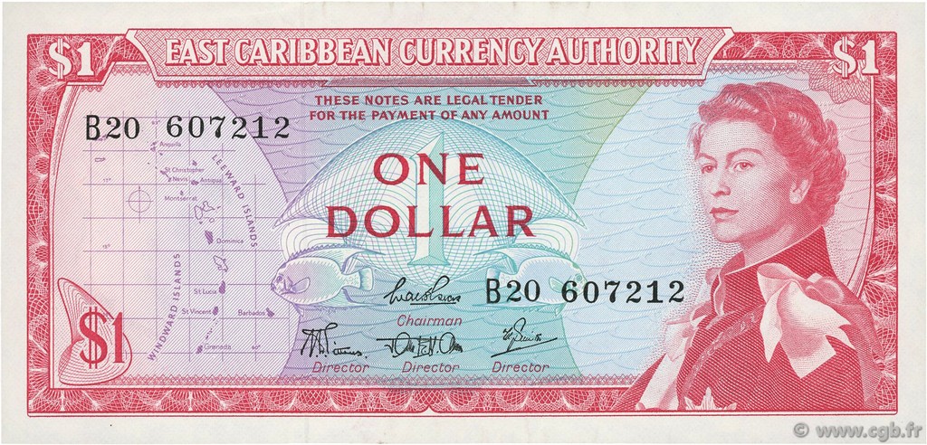 1 Dollar EAST CARIBBEAN STATES  1965 P.13c VZ