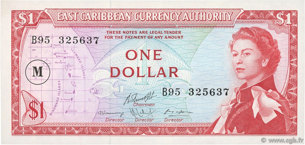 1 Dollar CARIBBEAN   1965 P.13m UNC