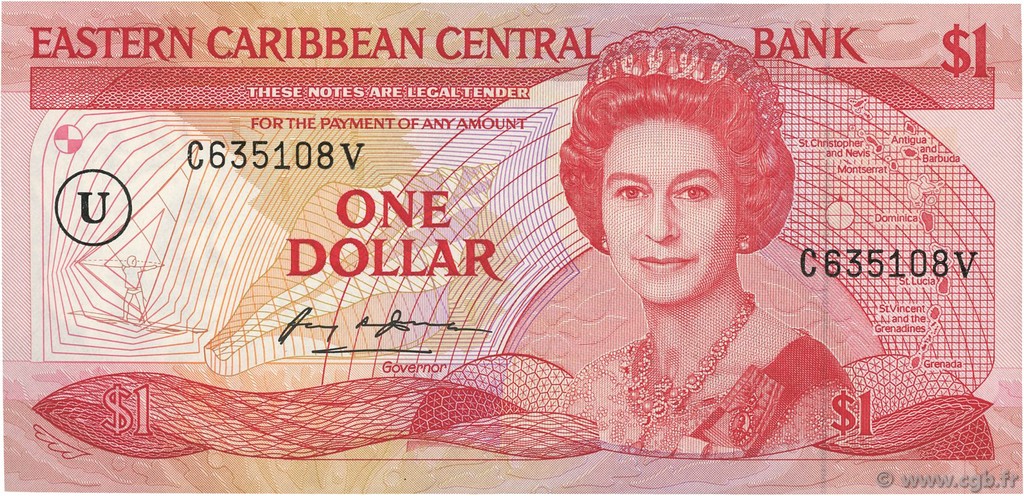 1 Dollar EAST CARIBBEAN STATES  1988 P.17u UNC-