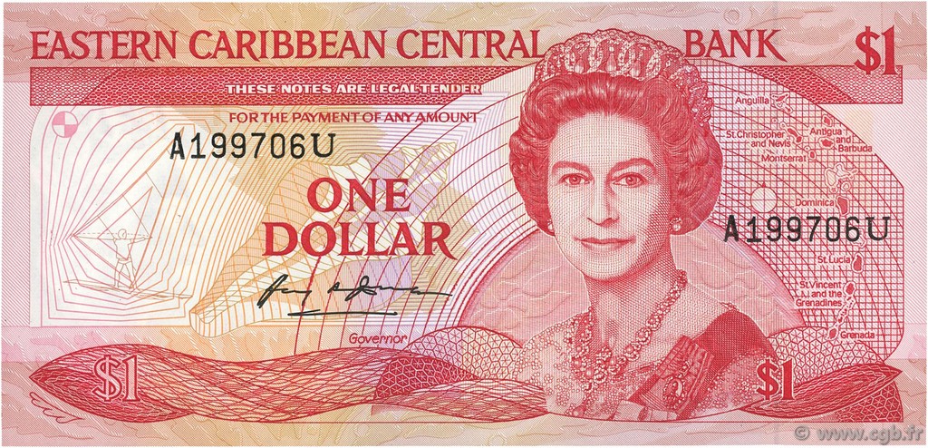 1 Dollar CARIBBEAN   1988 P.21u UNC-