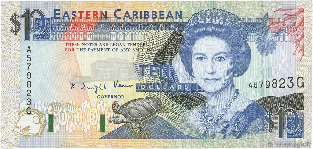 10 Dollars EAST CARIBBEAN STATES  1993 P.27g q.FDC