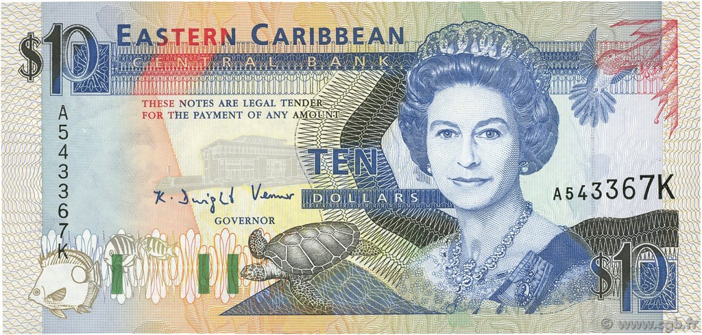 10 Dollars CARIBBEAN   1993 P.27k UNC