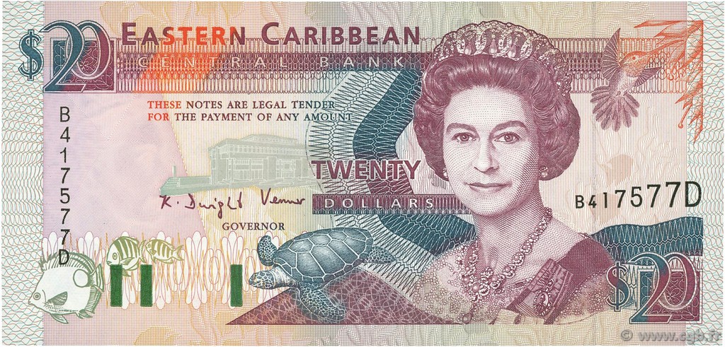 20 Dollars EAST CARIBBEAN STATES  1993 P.28d UNC