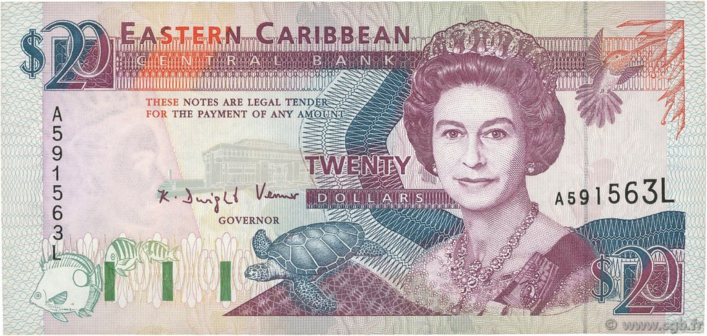 20 Dollars EAST CARIBBEAN STATES  1993 P.28l AU