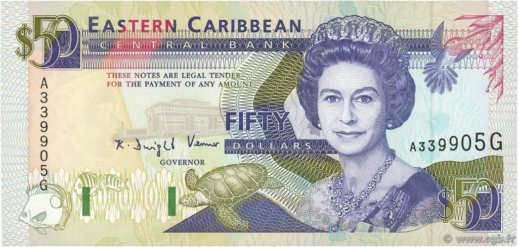 50 Dollars EAST CARIBBEAN STATES  1993 P.29g ST