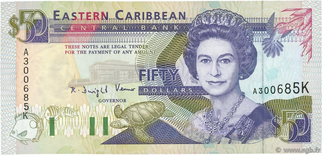 50 Dollars EAST CARIBBEAN STATES  1993 P.29k fST+