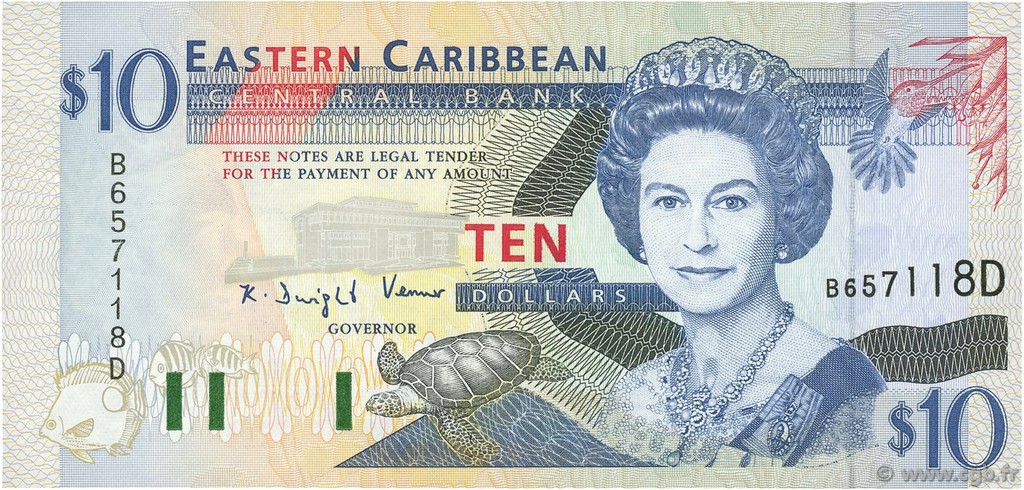 10 Dollars EAST CARIBBEAN STATES  1994 P.32d ST