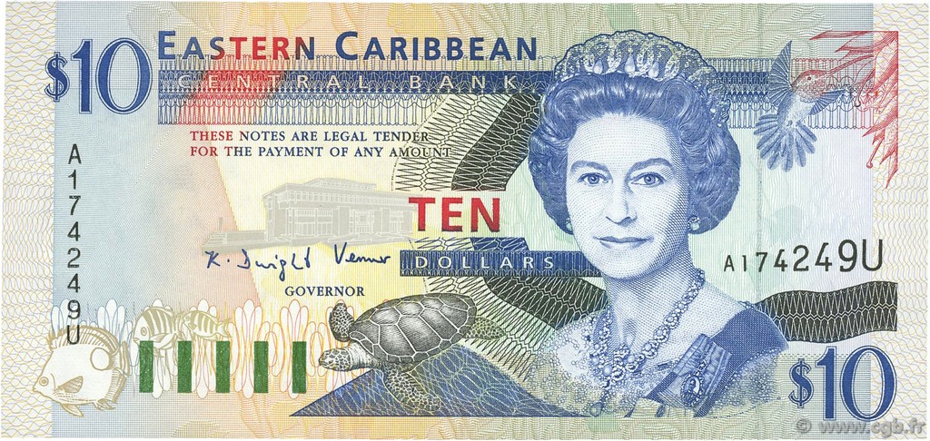10 Dollars CARIBBEAN   1994 P.32u UNC