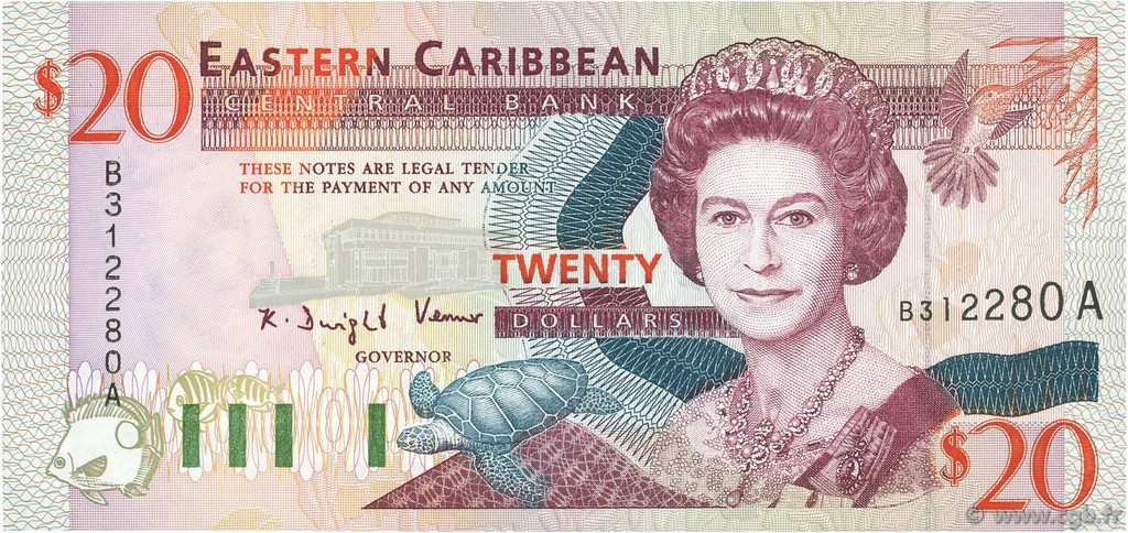20 Dollars EAST CARIBBEAN STATES  1994 P.33a SC+