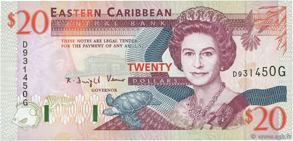20 Dollars EAST CARIBBEAN STATES  1994 P.33g UNC