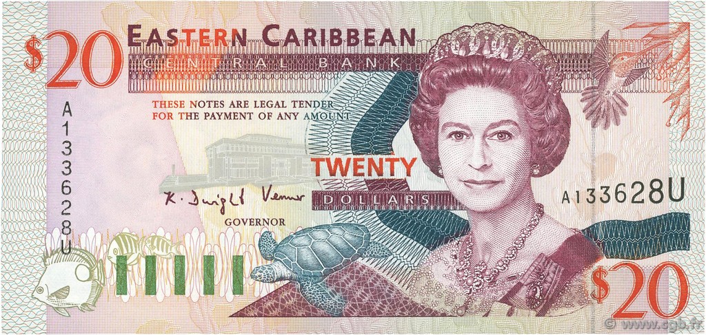 20 Dollars EAST CARIBBEAN STATES  1994 P.33u UNC