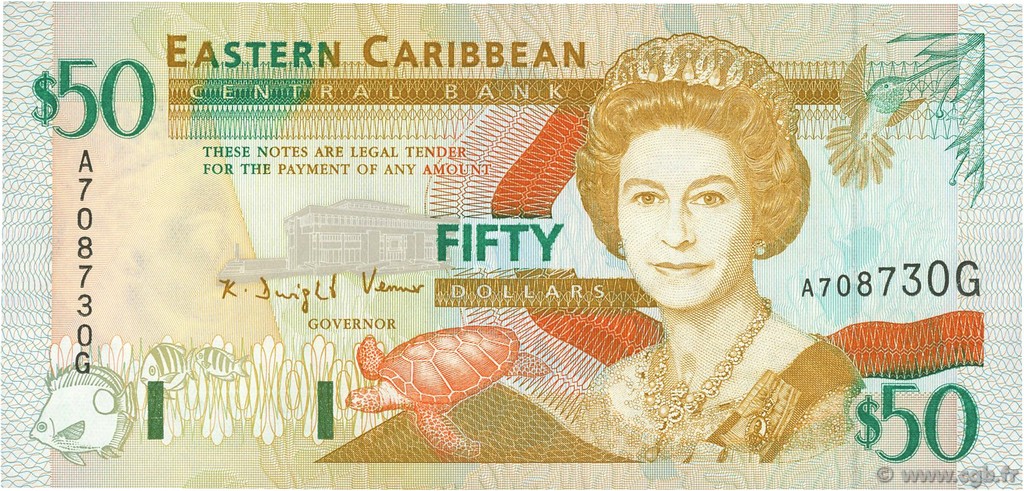 50 Dollars EAST CARIBBEAN STATES  1994 P.34g UNC