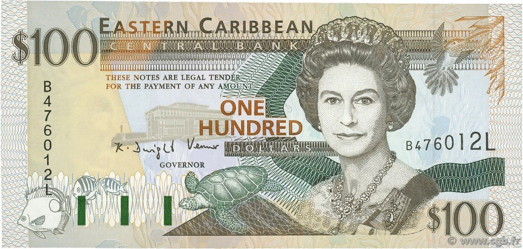 100 Dollars EAST CARIBBEAN STATES  1994 P.35l SC+
