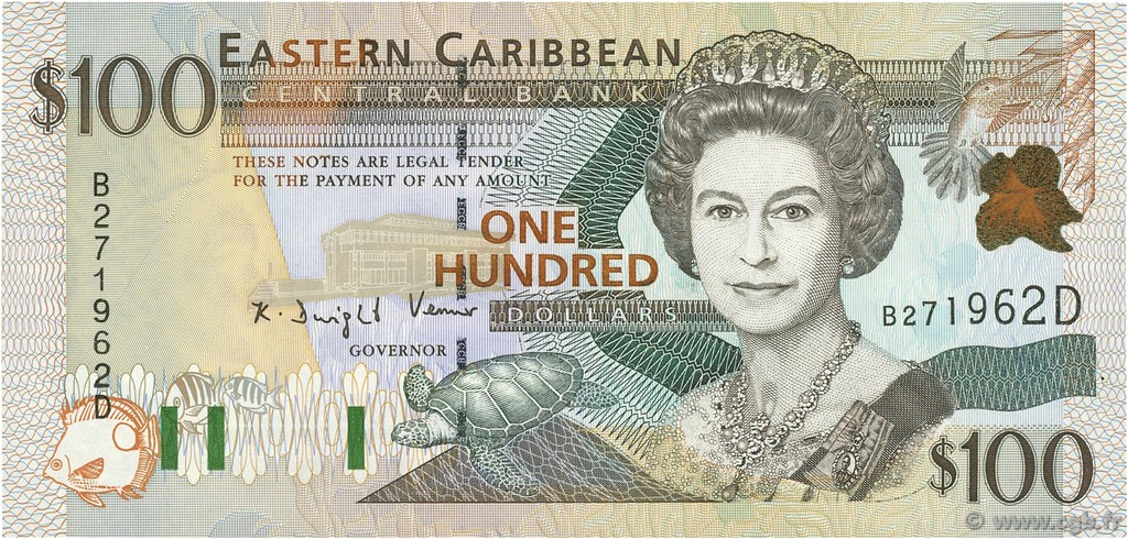 100 Dollars EAST CARIBBEAN STATES  1998 P.36d ST