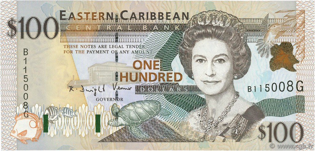 100 Dollars EAST CARIBBEAN STATES  1998 P.36g UNC