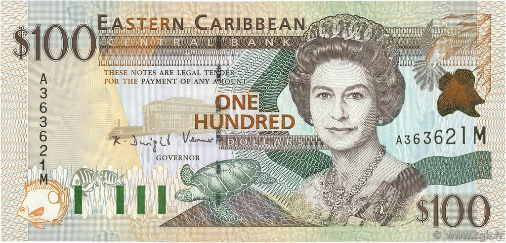 100 Dollars EAST CARIBBEAN STATES  1998 P.36m ST