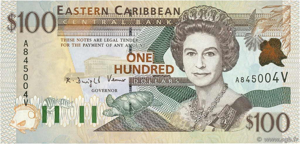 100 Dollars EAST CARIBBEAN STATES  1998 P.36v FDC