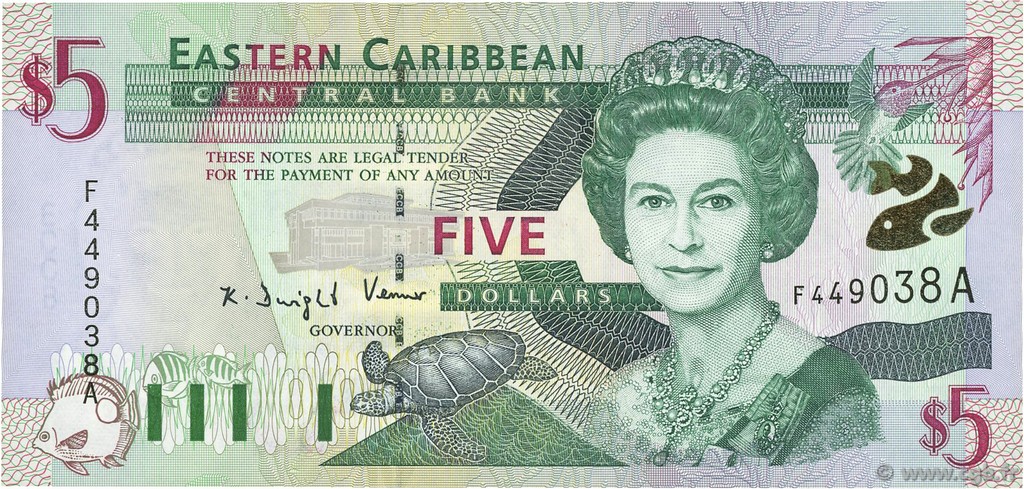 5 Dollars EAST CARIBBEAN STATES  2000 P.37a UNC