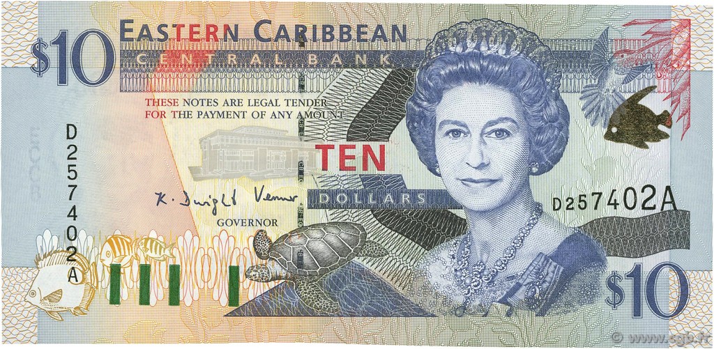 10 Dollars EAST CARIBBEAN STATES  2000 P.38a q.FDC