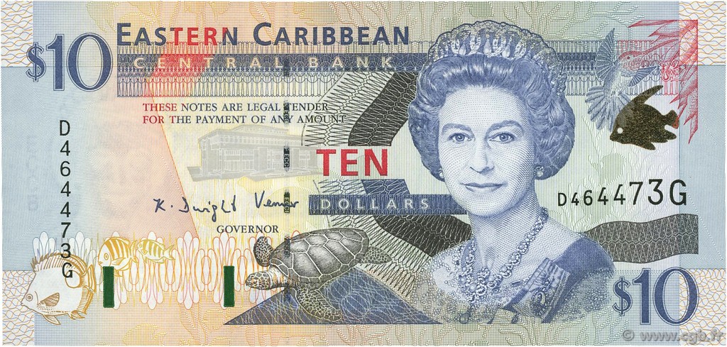10 Dollars EAST CARIBBEAN STATES  2000 P.38g ST