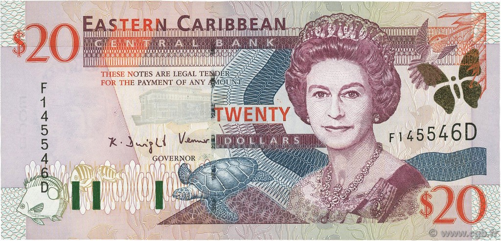 20 Dollars EAST CARIBBEAN STATES  2000 P.39d ST
