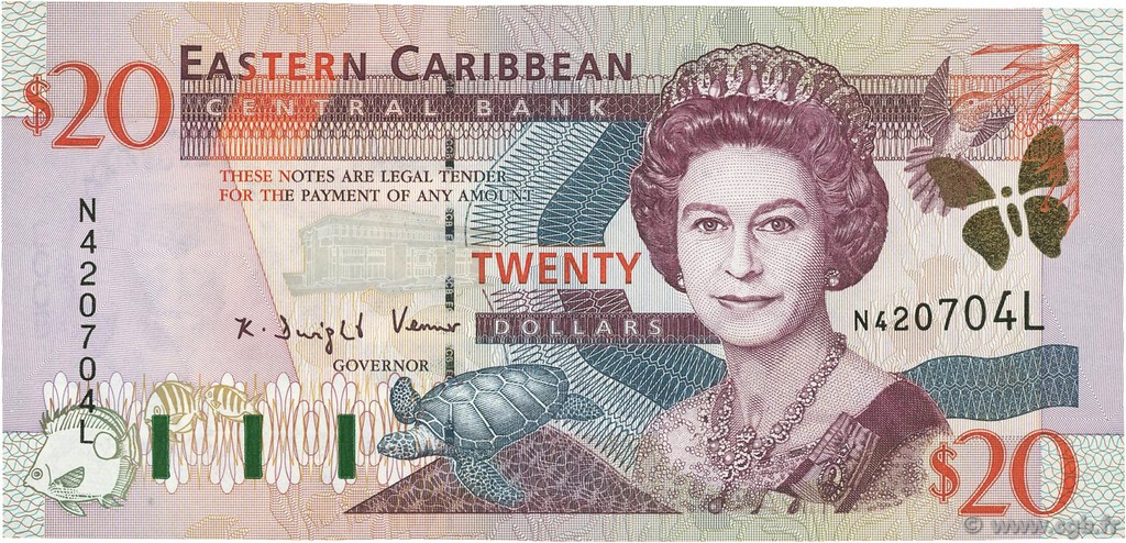 20 Dollars CARIBBEAN   2000 P.39l AU
