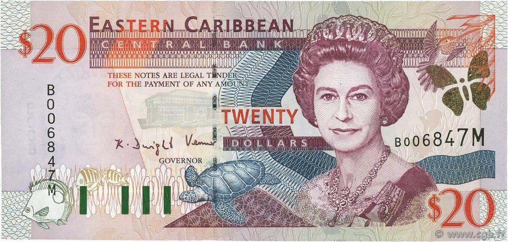 20 Dollars CARIBBEAN   2000 P.39m UNC