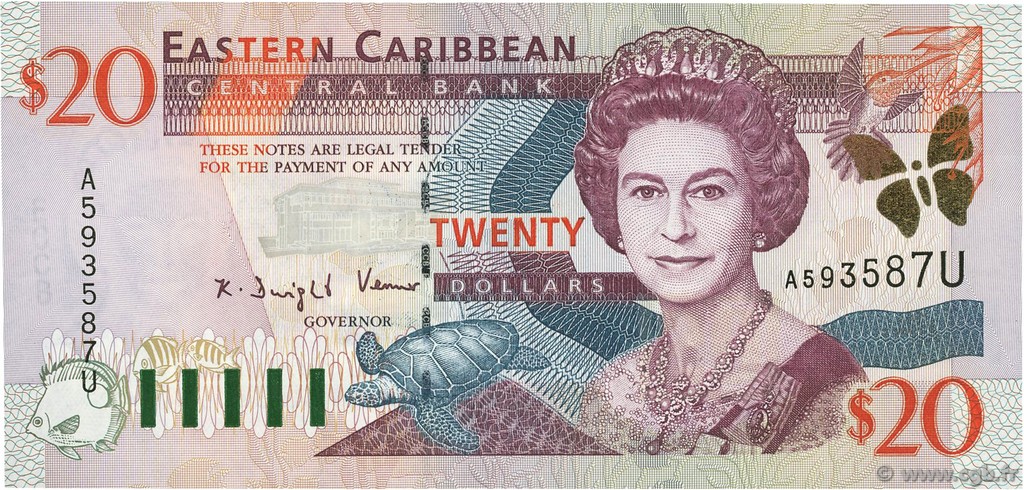 20 Dollars EAST CARIBBEAN STATES  2000 P.39u ST