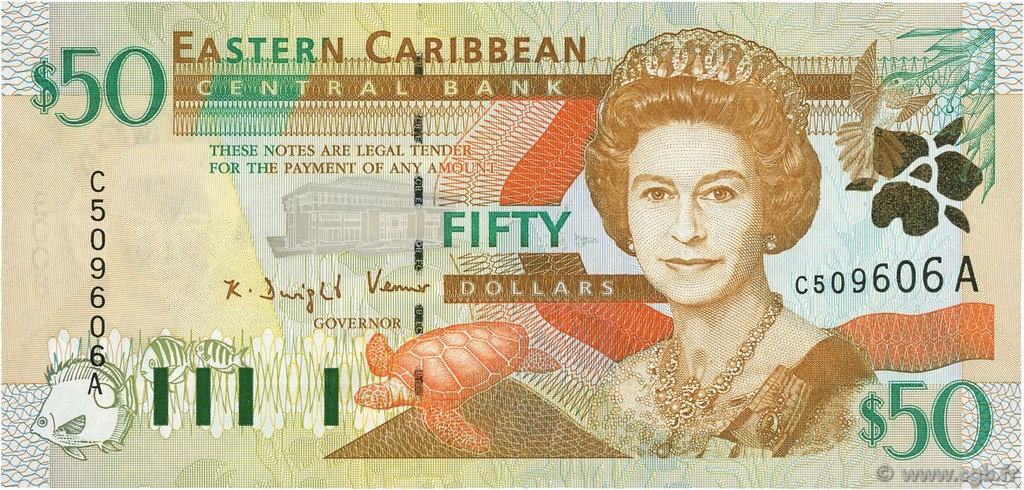 50 Dollars EAST CARIBBEAN STATES  2000 P.40a FDC