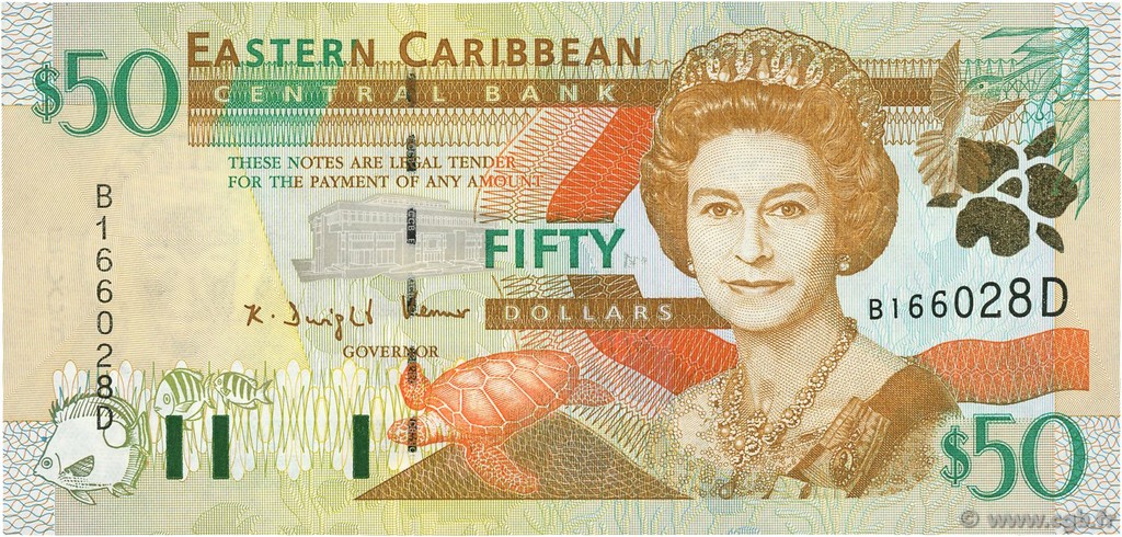 50 Dollars CARIBBEAN   2000 P.40d UNC