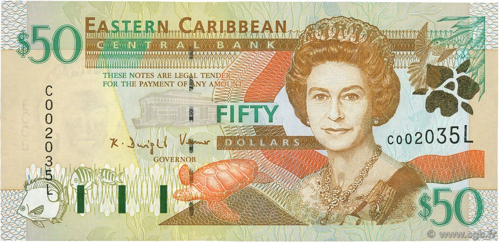 50 Dollars EAST CARIBBEAN STATES  2000 P.40l UNC