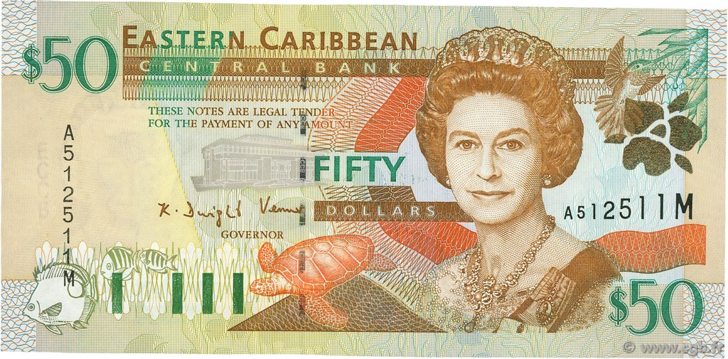 50 Dollars EAST CARIBBEAN STATES  2000 P.40m UNC-