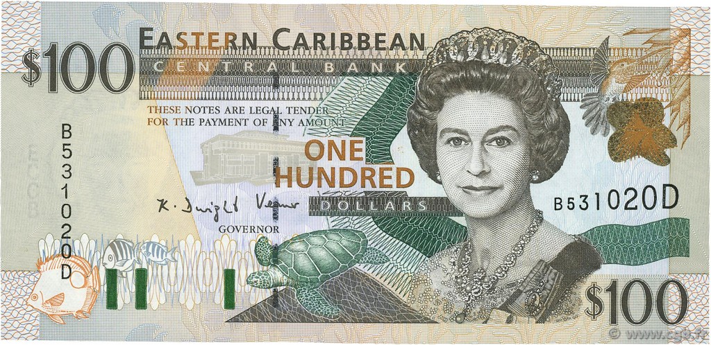 100 Dollars EAST CARIBBEAN STATES  2000 P.41d FDC
