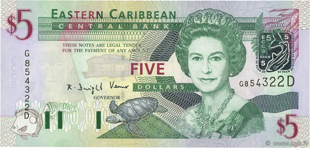 5 Dollars EAST CARIBBEAN STATES  2003 P.42d ST