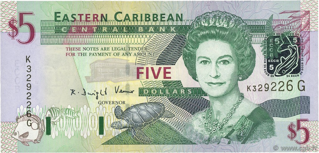 5 Dollars EAST CARIBBEAN STATES  2003 P.42g ST
