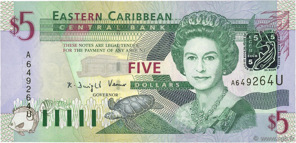 5 Dollars EAST CARIBBEAN STATES  2003 P.42u ST