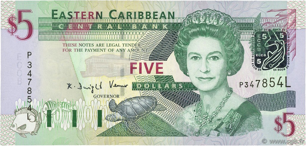 5 Dollars EAST CARIBBEAN STATES  2003 P.42l UNC-