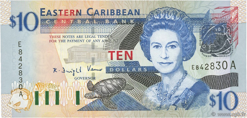 10 Dollars EAST CARIBBEAN STATES  2003 P.43a ST