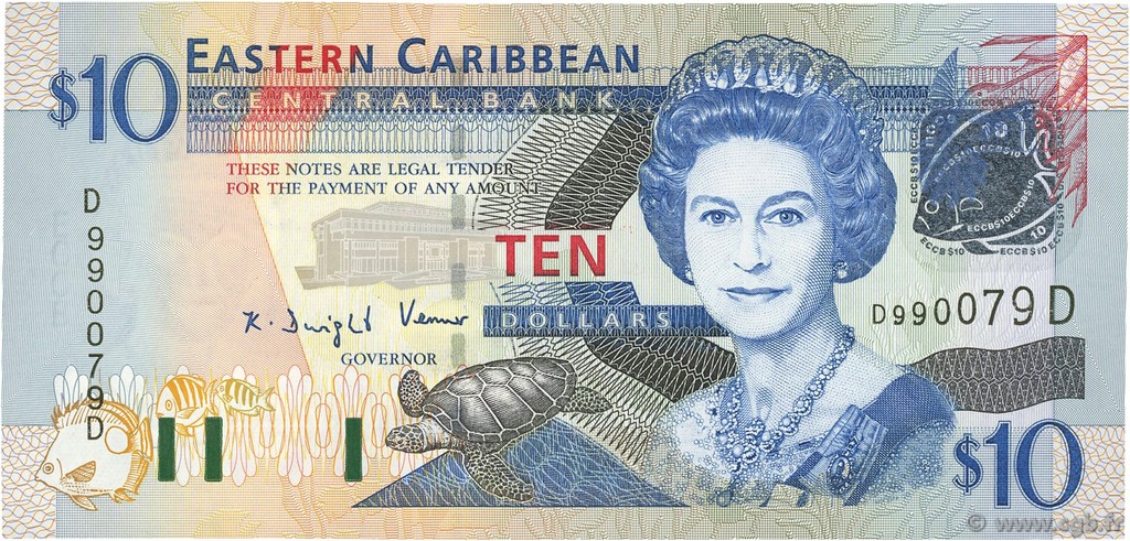 10 Dollars EAST CARIBBEAN STATES  2003 P.43d ST