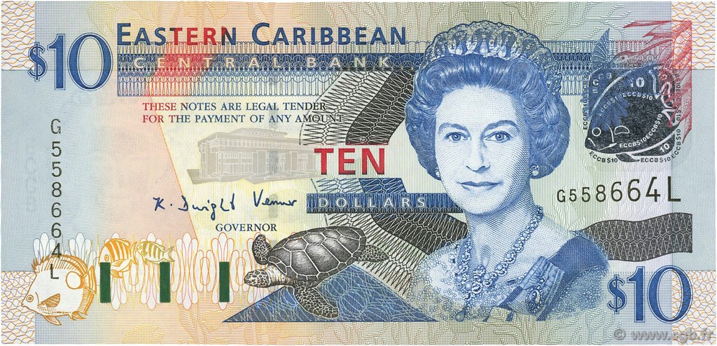10 Dollars EAST CARIBBEAN STATES  2003 P.43l ST