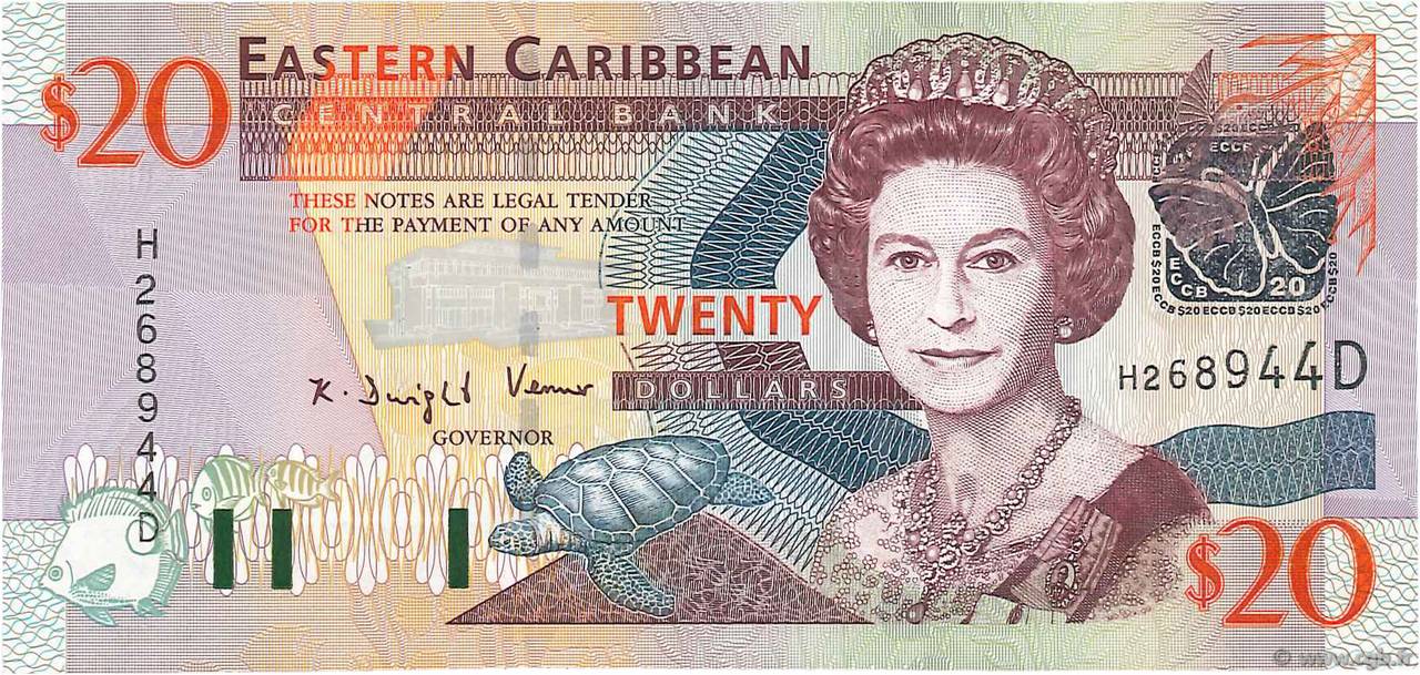 20 Dollars EAST CARIBBEAN STATES  2003 P.44d UNC