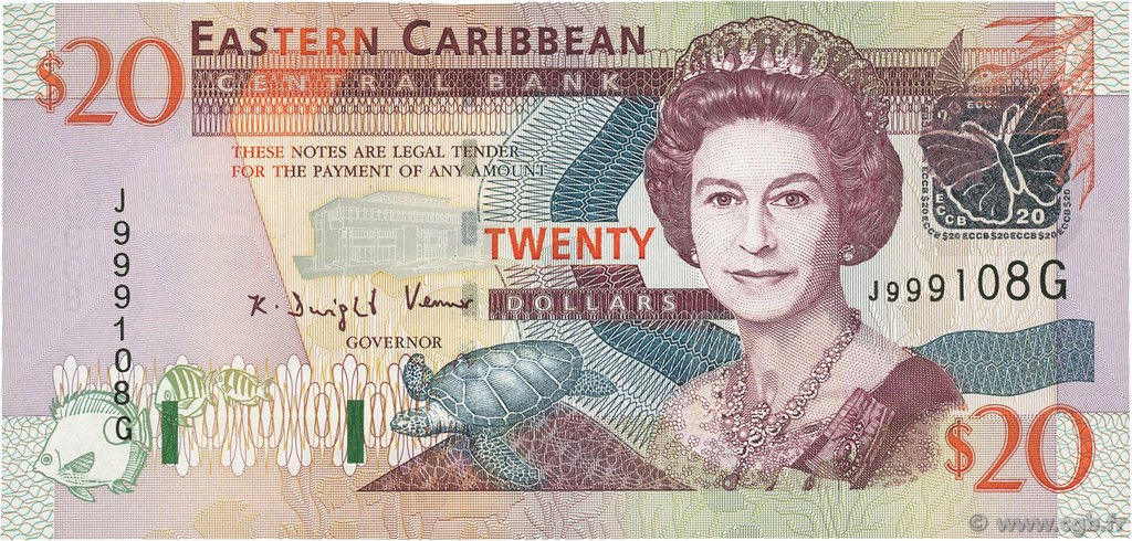 20 Dollars EAST CARIBBEAN STATES  2003 P.44g SC