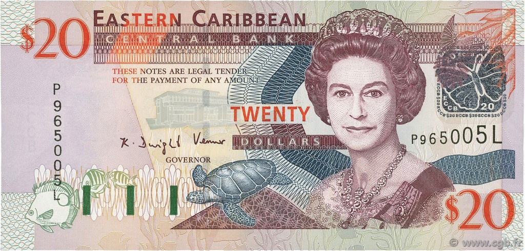 20 Dollars CARIBBEAN   2003 P.44l UNC-