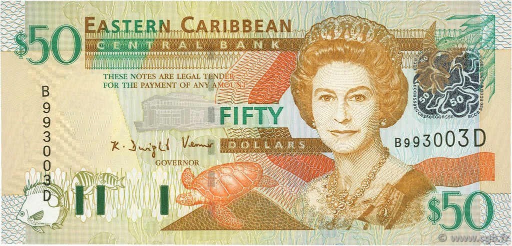 50 Dollars EAST CARIBBEAN STATES  2003 P.45d FDC