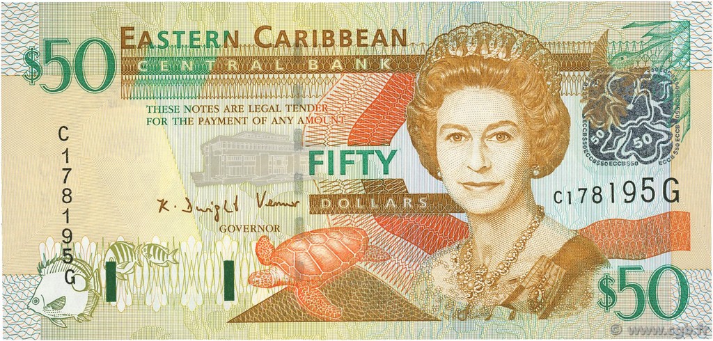50 Dollars EAST CARIBBEAN STATES  2003 P.45g UNC
